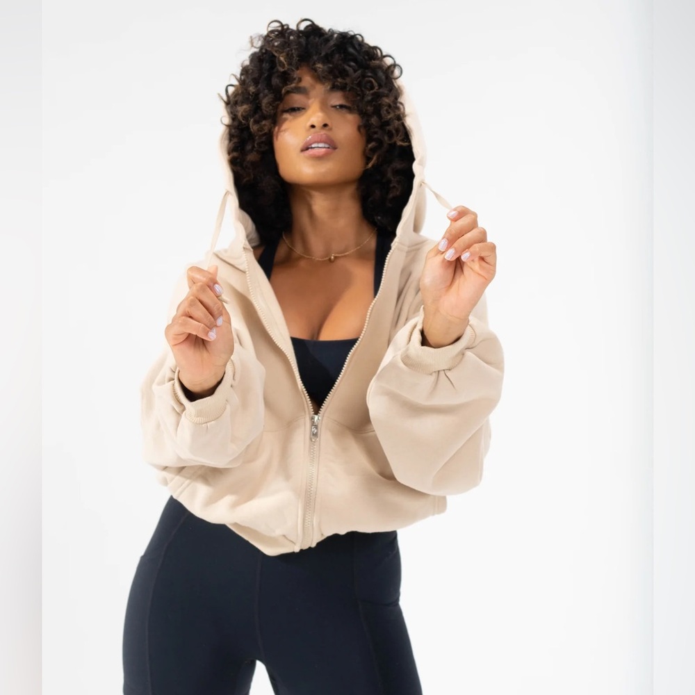 POPFLEX Zip Cloud Hoodie - Sand size S/M